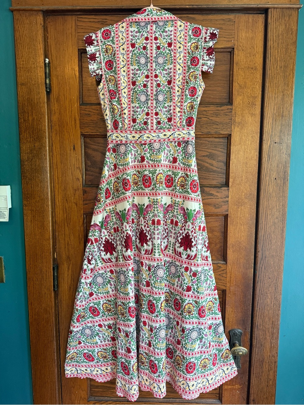 DALIA MACPHEE Sleeveless Button Down Belted Maxi Dress Floral Pattern US M - Picture 6 of 9